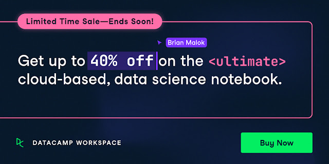 Up to 65% off on DataCamp's First Workspace Sale