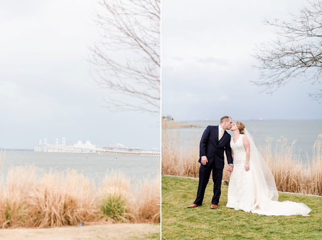 A nautical winter wedding with a spectacular sunset at the Chesapeake Bay Beach Club by Heather Ryan Photography