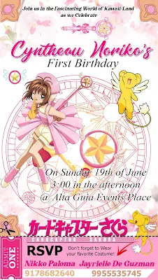 Sample Card Captor Sakura Invitation layout