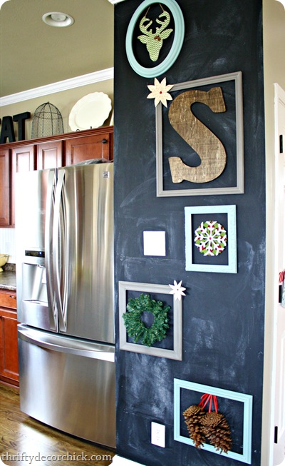 chalkboard gallery wall