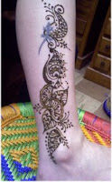 henna pattern for the leg
