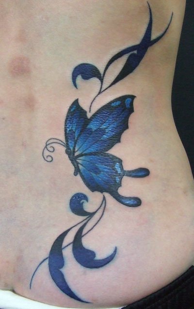 Elegant Butterfly Tattoos- Enhanced With Flower Designs