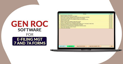 Gen ROC Software for E-filing MGT 7 and 7A Forms