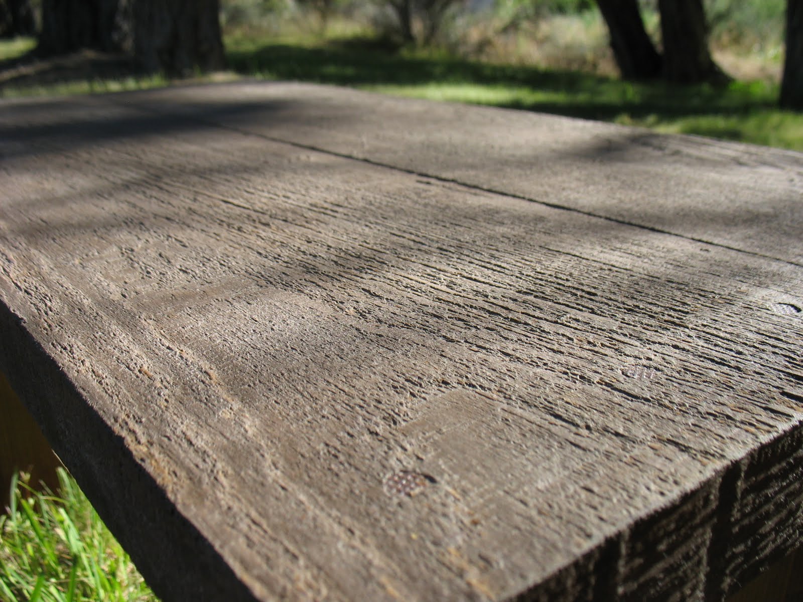 Concrete and Wood Benches Outdoor