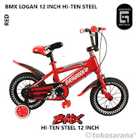 Sepeda BMX Anak Evergreen EG1237 Logan 12 Inch x 2.125 Inch 2-4 Tahun Hi-Ten Steel Threadless Headset Bike