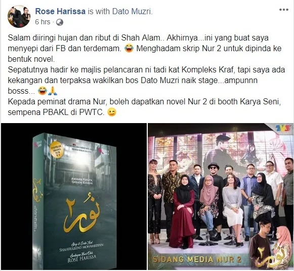 Penulis Novel Drama Nur 2 di Slot Samarinda TV3