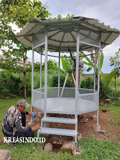 Gazebo Besi atau Saung pesanan Bpk Huda untuk Panti Asuhan Hidayah di Ciadeg Cigombong Bogor