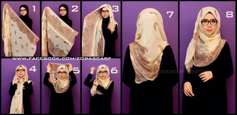 Hijab Tutorials: Square Scarf Hijab Tutorial