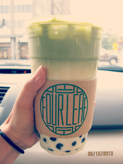 Four Leaf Tea Room- Matcha Milk Tea with Boba