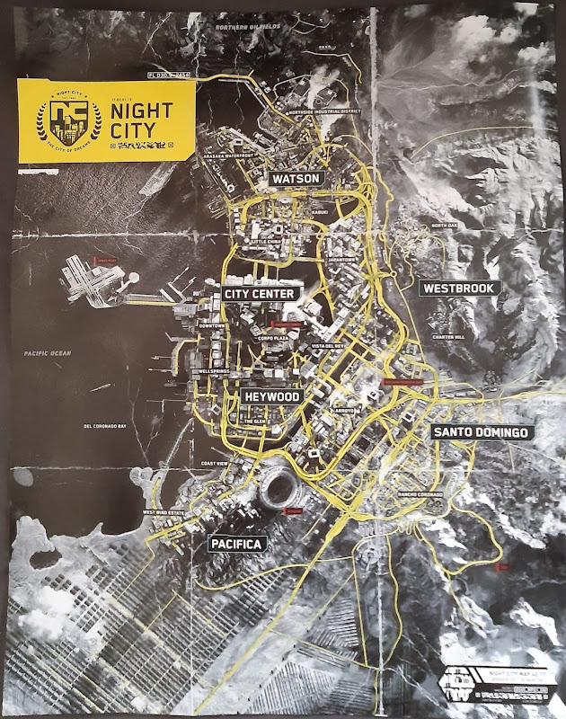 Cyberpunk 2077 Game Physical Map