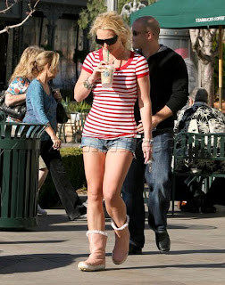 Britney Spears Leggy in Denim Shorts