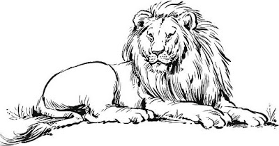 lion clipart black and white