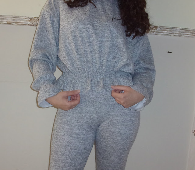 Grey Frill Jumper Loungewear Set - Amora