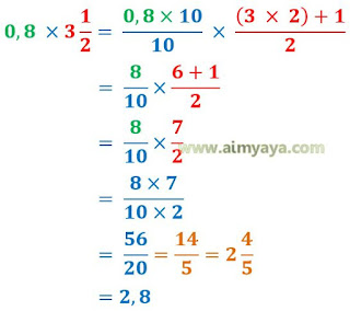  Gambar: Contoh Jawaban Soal perkalian pecahan desimal 
