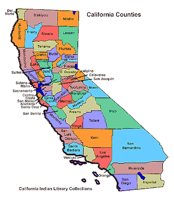 Carte de la Californie Departement