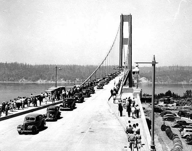 1 July 1940 worldwartwo.filminspector.com Tacoma Narrows Bridge opening