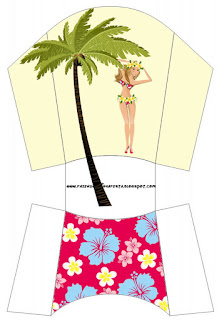 Girls Hawaiian Party Free Printable Fries Box. 