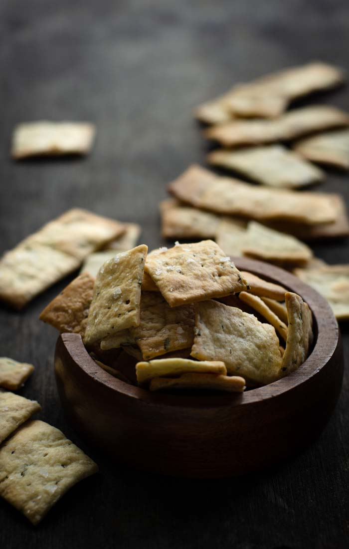 Rosemary Sourdough Crackers