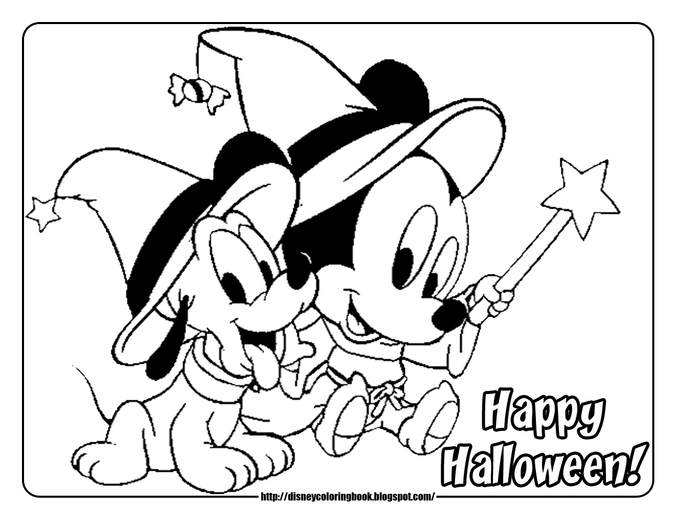 halloween coloring pages baby minnie and pluto