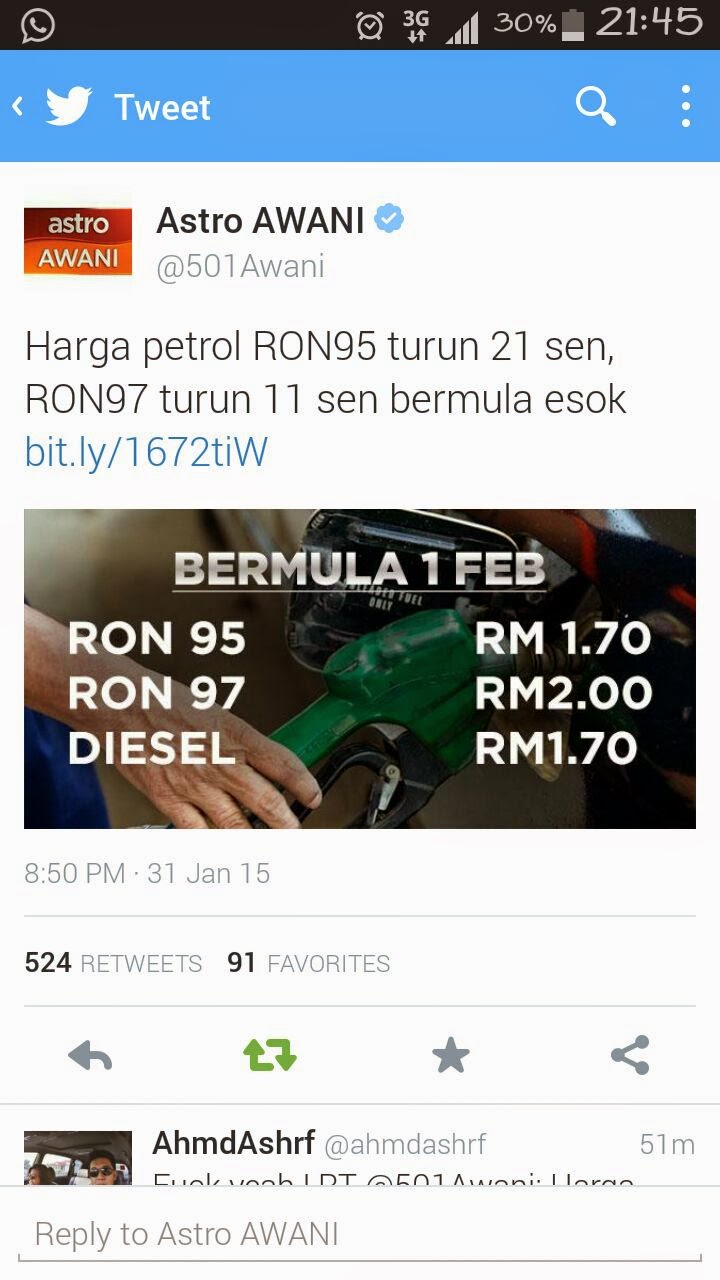 Harga Terkini Ron95 Ron97 Diesel 1 Februari 2015 Cerita Budak Sepet