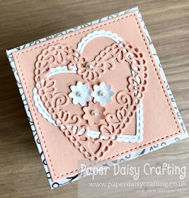 Exploding box wedding card meant to be stitched be mine stampin up