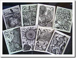 green cards lino cut rhinebeck farmers market gina palmer illustrations