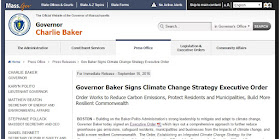 screen grab of Gov Baker Executive Order on Climate Change
