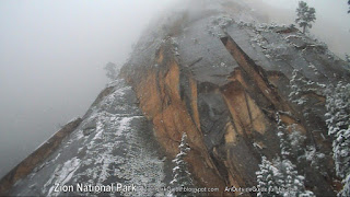 Zion National Park - Snow Storm - blizzard - spring snow