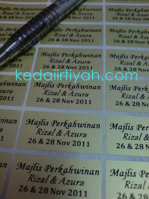 tempah sticker murah label nama kahwin produk product perniagaan bisnes majlis bulat biasa gold silver transparent lutsinar