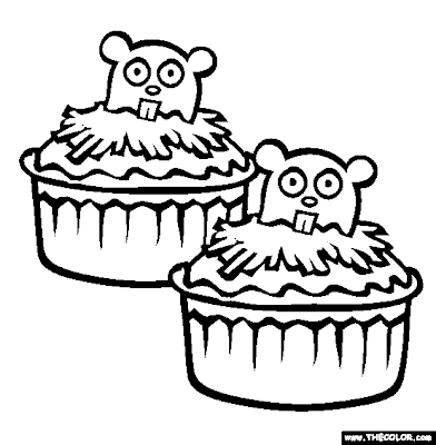 cupcake coloring pages kids. Ground Hog Cupcakes