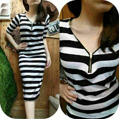 Jual Dress Zipper Dress Salur - 12509