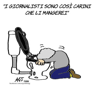 Grillo, stampa, giornalisti, giornali, m5s, satira, vignetta