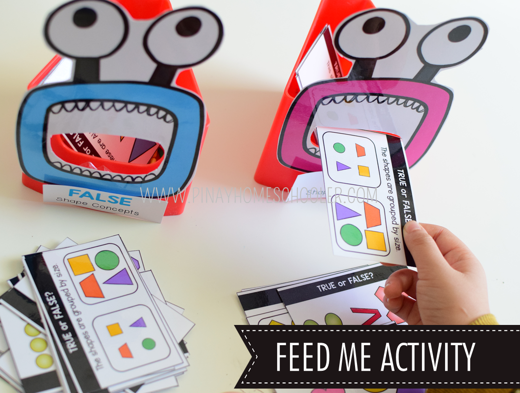 Kindergarten Math Shapes - Feed Me Shapes Activity