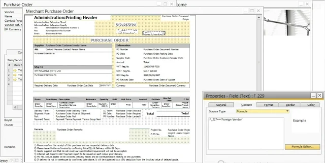 How to add "If" and "Else" conditional formula in PLD at SAP Business One