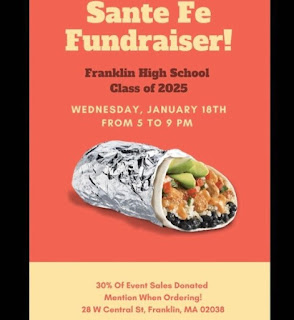 FHS class of 2025 fund raiser at Sante Fe Burrito Grill - Jan 18, 2023 from 5 PM to 9 PM