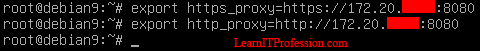 how configure internet proxy settings in debian