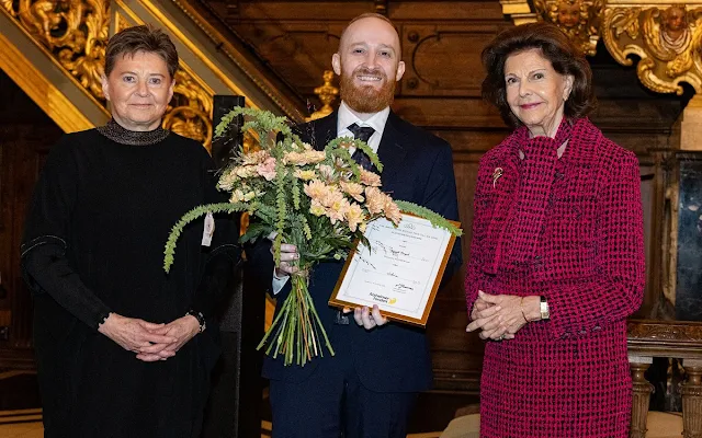 Queen Silvia presented the Alzheimer Foundation's 2023 Young Alzheimer’s Researcher Award to Dr. Jacob Vogel