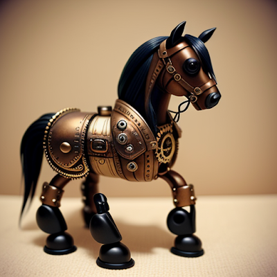 Steampunk Horse Statue Miniature 3D amazingwallpapersa blogspot com (14)