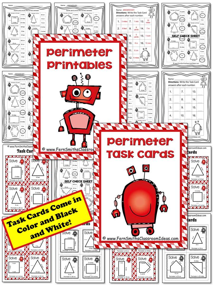 Perimeter Penny Mega Math Pack - Finding the Unknown Side for the Perimeter Printables, Task Cards and Center Game For 3.MD.D.8 at TPT.