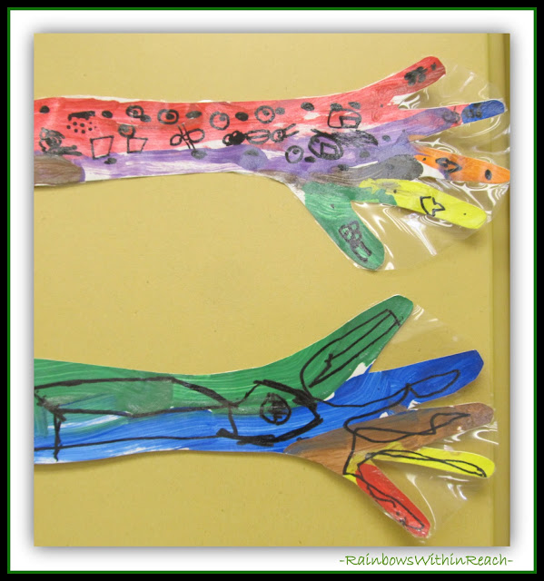 Back to School Hand Art in Kindergarten via RainbowsWithinReach