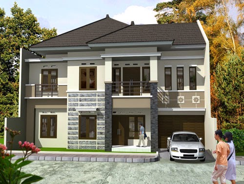 Desain atap rumah  minimalis 2 lantai type 36 miring baja 