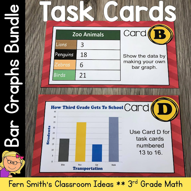 Click Here to Grab This 3rd Grade Math Use and Make Bar Graphs Task Cards Resource For Your Third Grade Class Today!