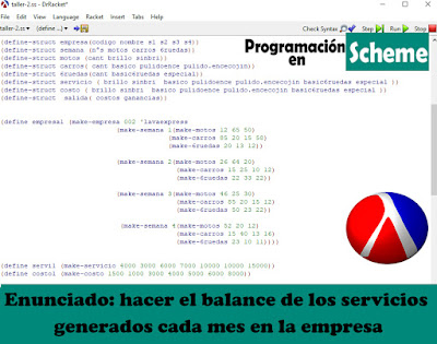scheme balance de los servicios generados taller drracket