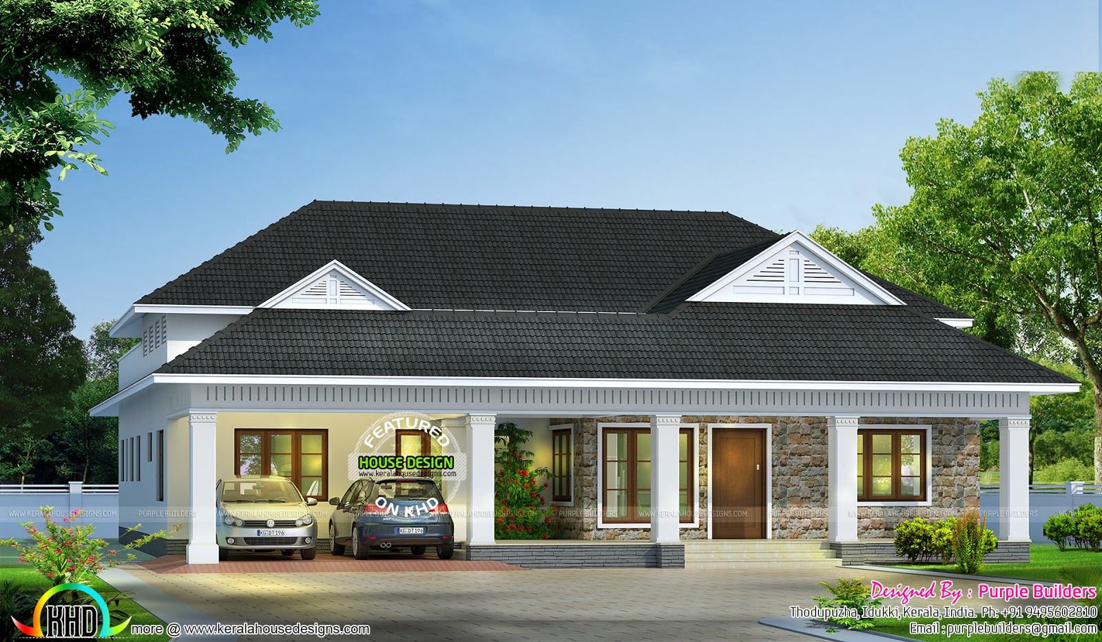 Modern bungalow  architecture 2000  sq  ft  Kerala home  