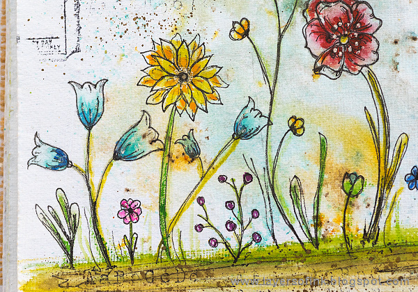 Layers of ink - Doodled Wildflower Garden Journal Page by Anna-Karin Evaldsson