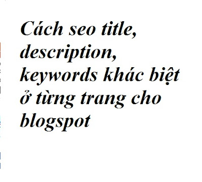 seo title, description, keywords