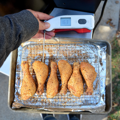 Using the Thermapen IR to temp check chicken legs