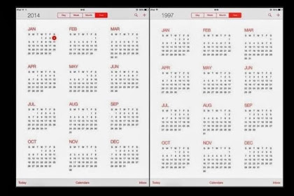 Kalender 2014 dan 1997 Sama