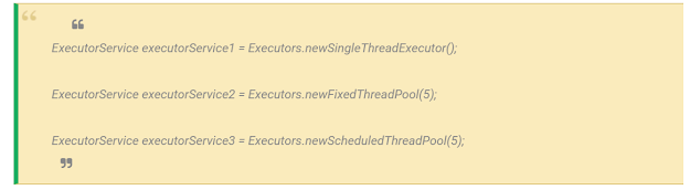 Multi threading using Executor Services  in Java 