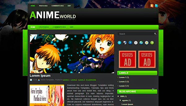 anime blogger template Anime World